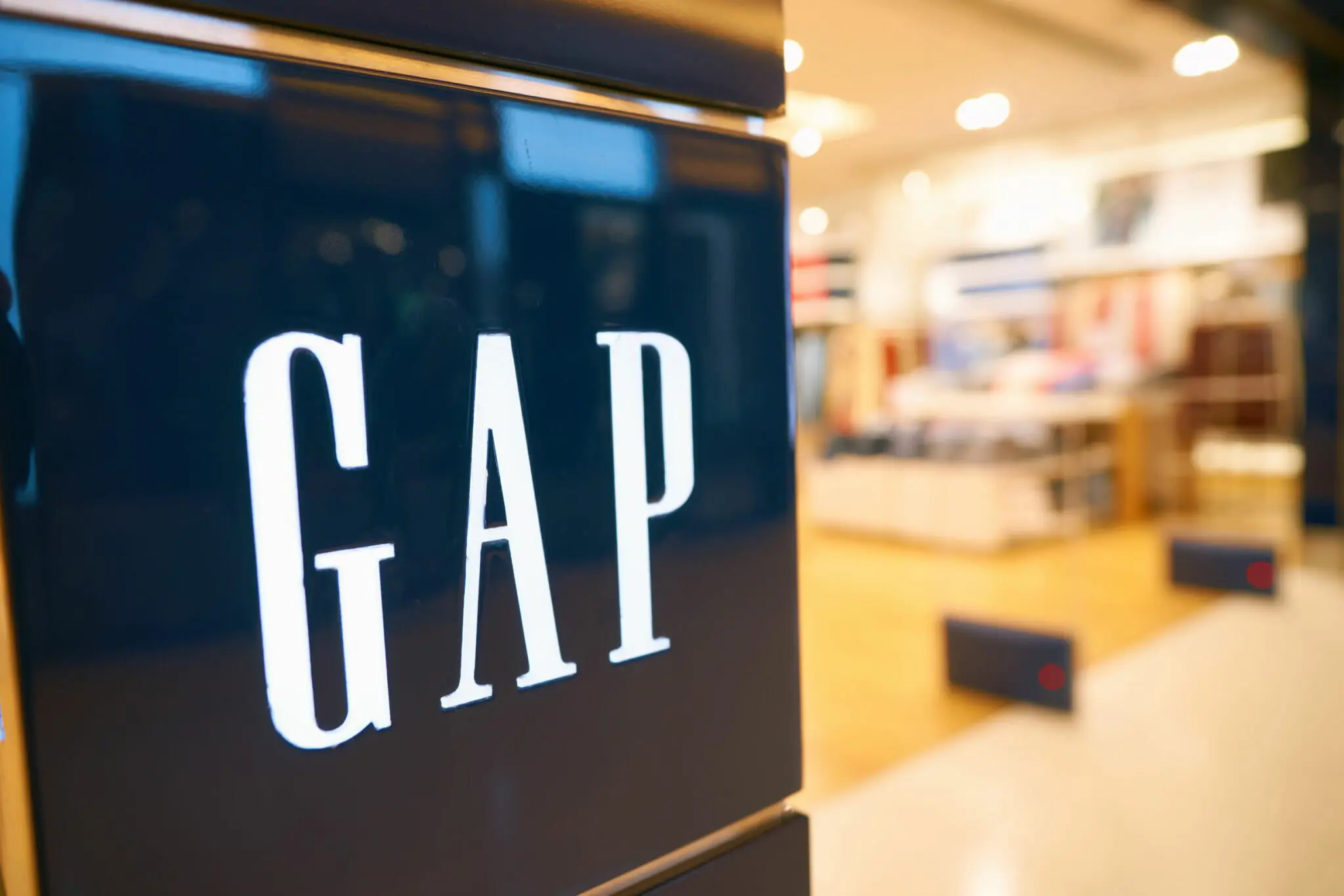 A Gap storefront sign.